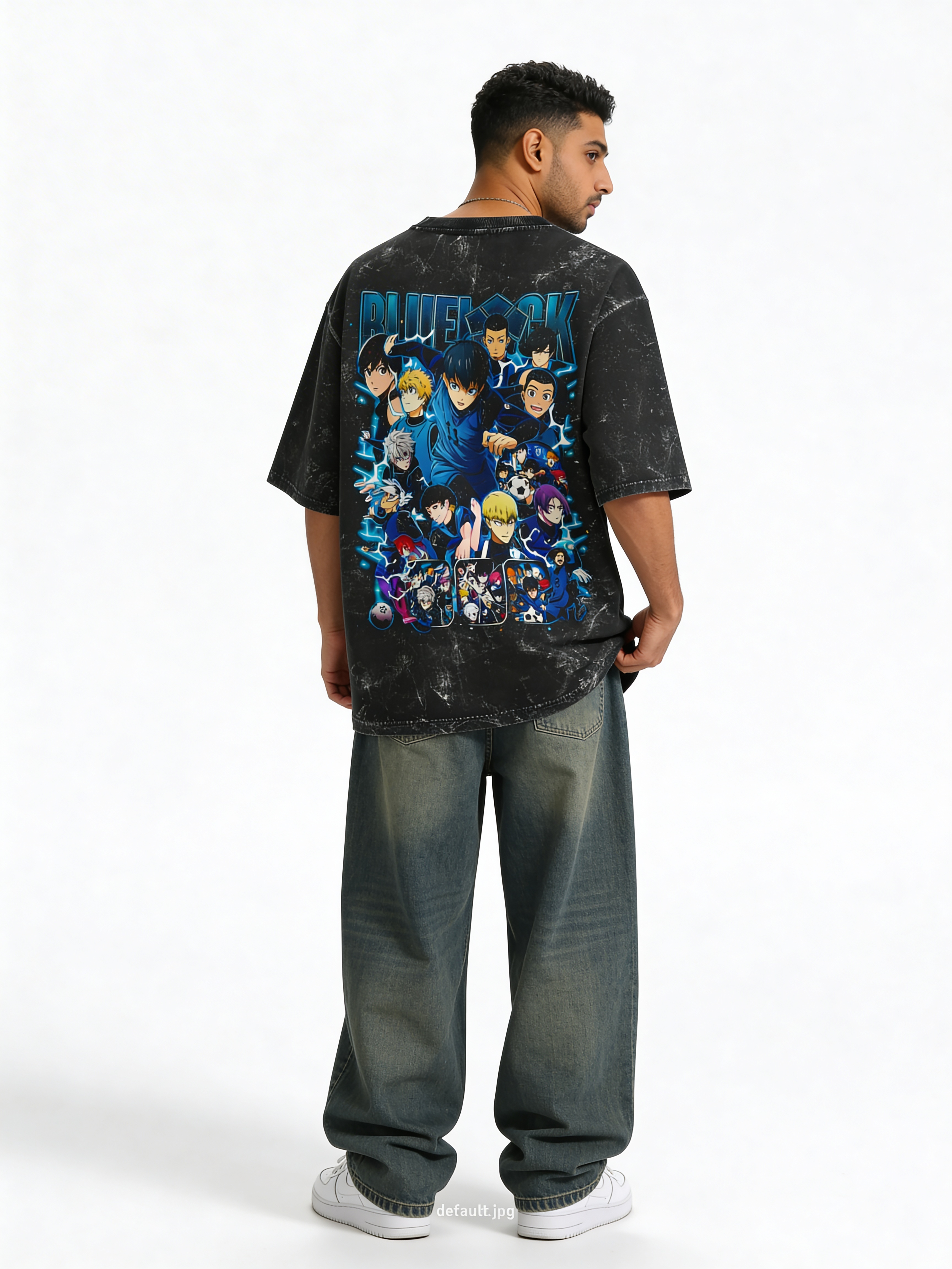 Unisex Acid Washed Oversized Tee - Blueblock