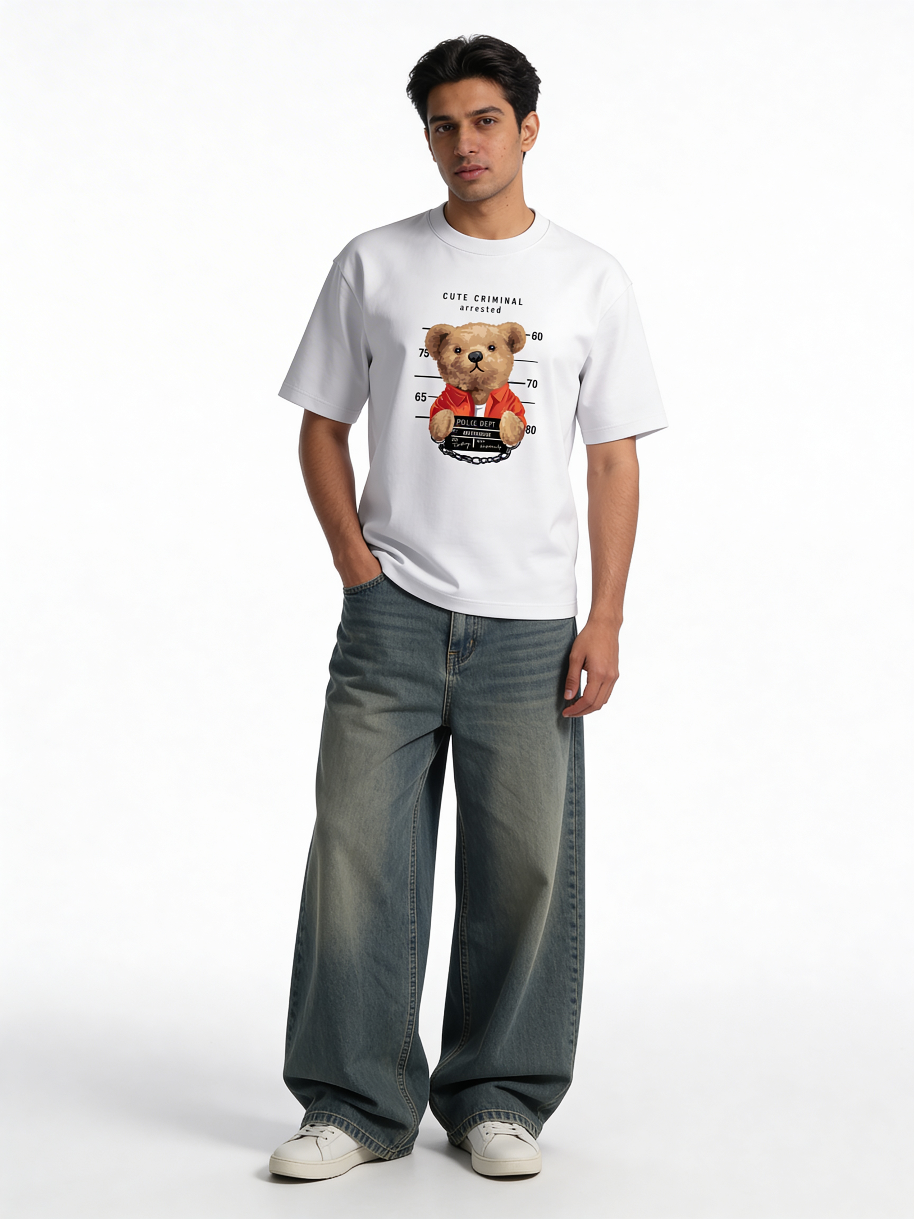 Unisex Oversized Classic T-Shirt - Cute Criminal Arrested