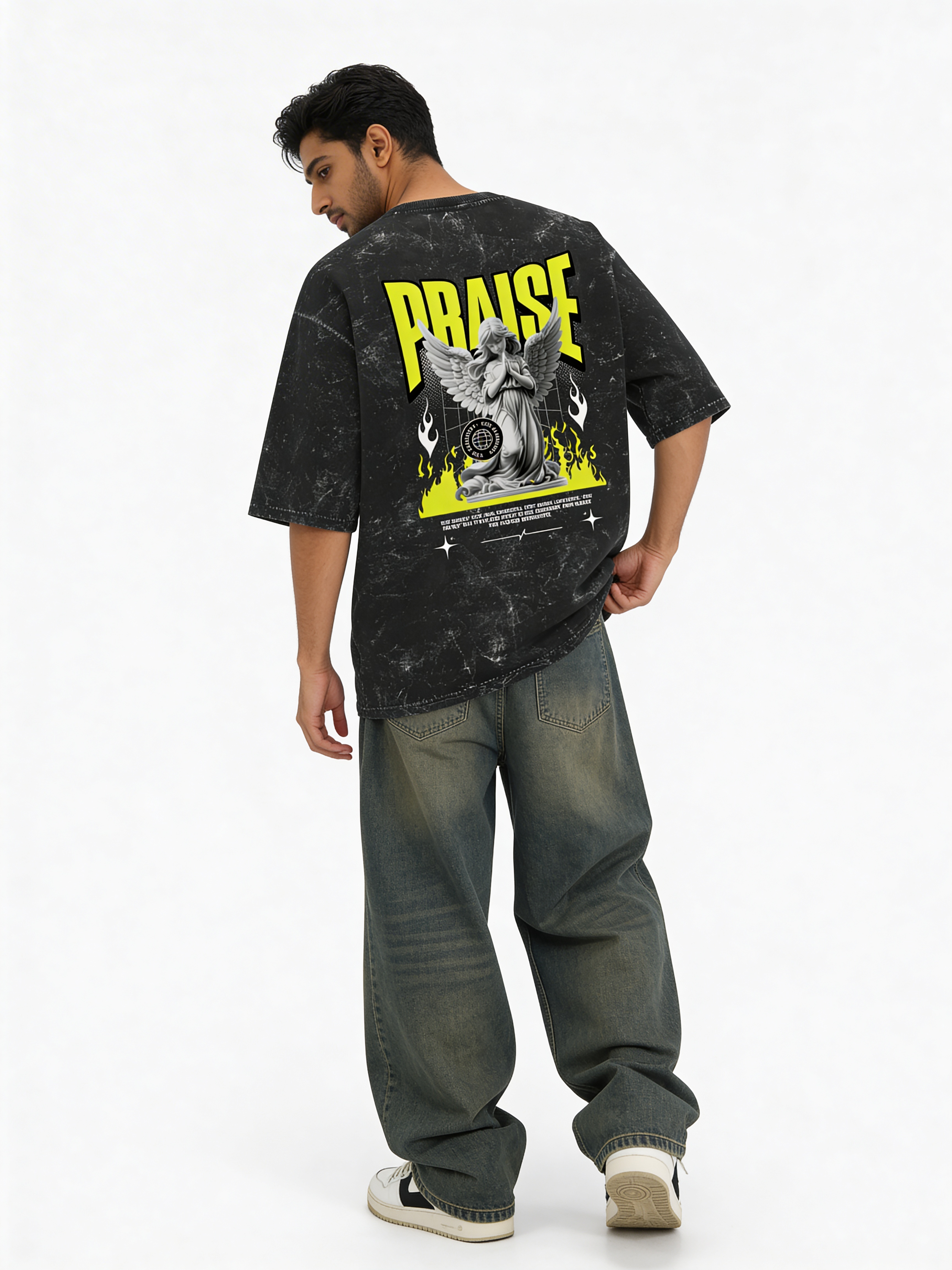 Unisex Acid Washed Oversized Tee - Praise